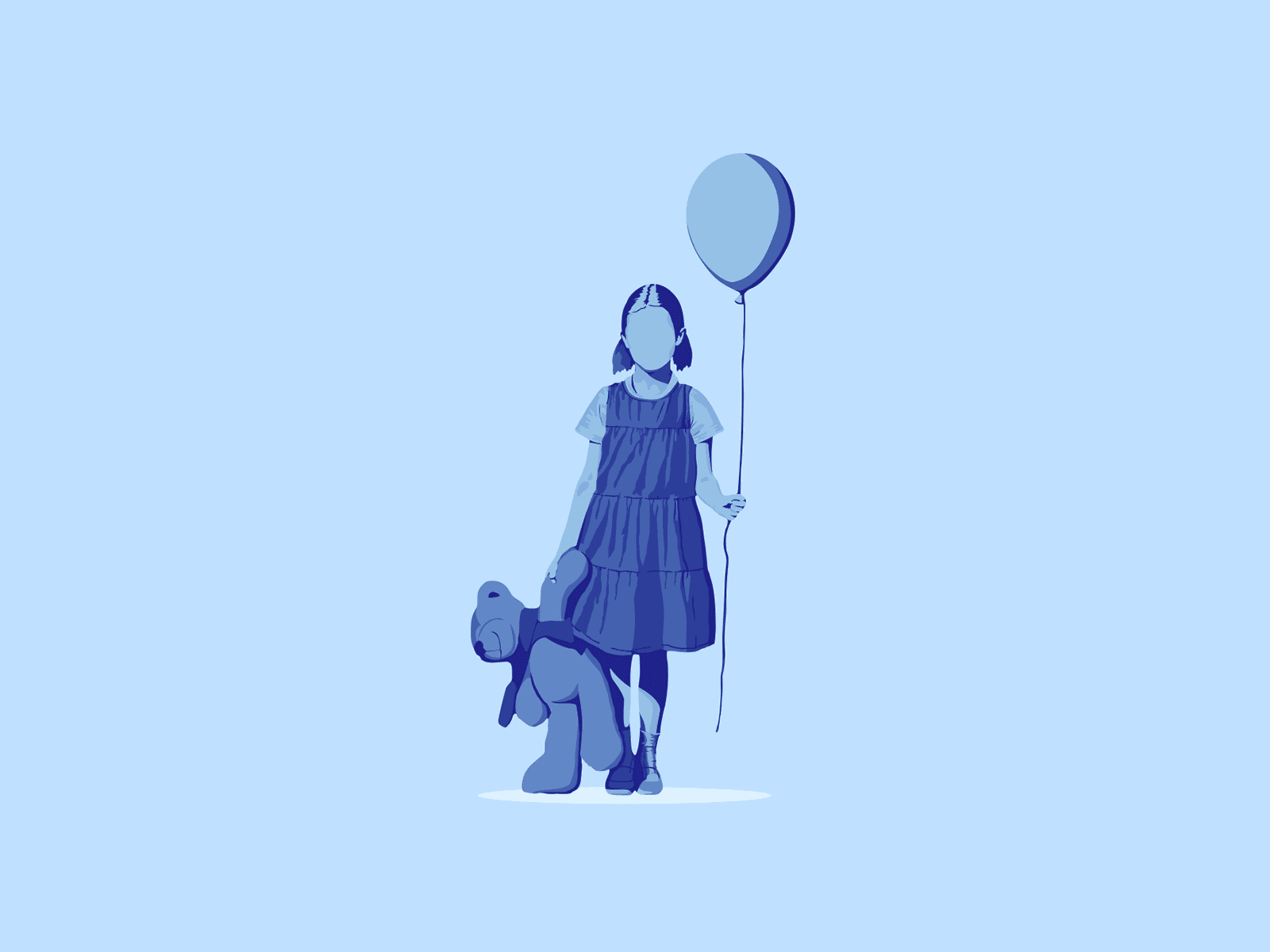 dziewczynka z balonikiem, digital painting Anka Jot