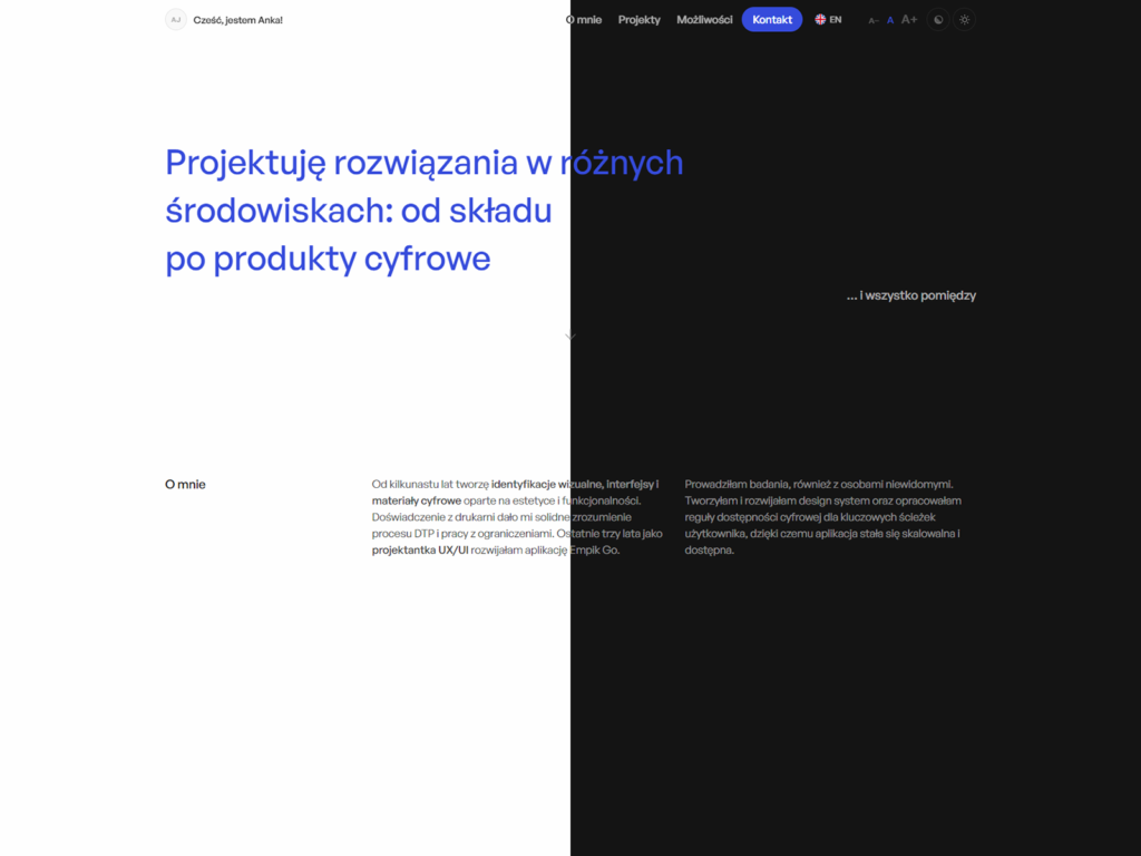 wstępne prace tryb jasny i ciemny, Anka Jot
